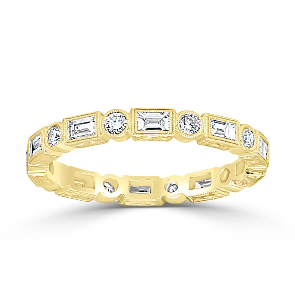 Yellow Gold Art Deco Vintage Eternity Ring