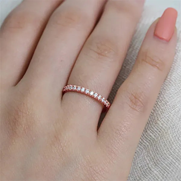 Rose Gold Simple And Affordable Wedding Diamond Band jewelry store near me