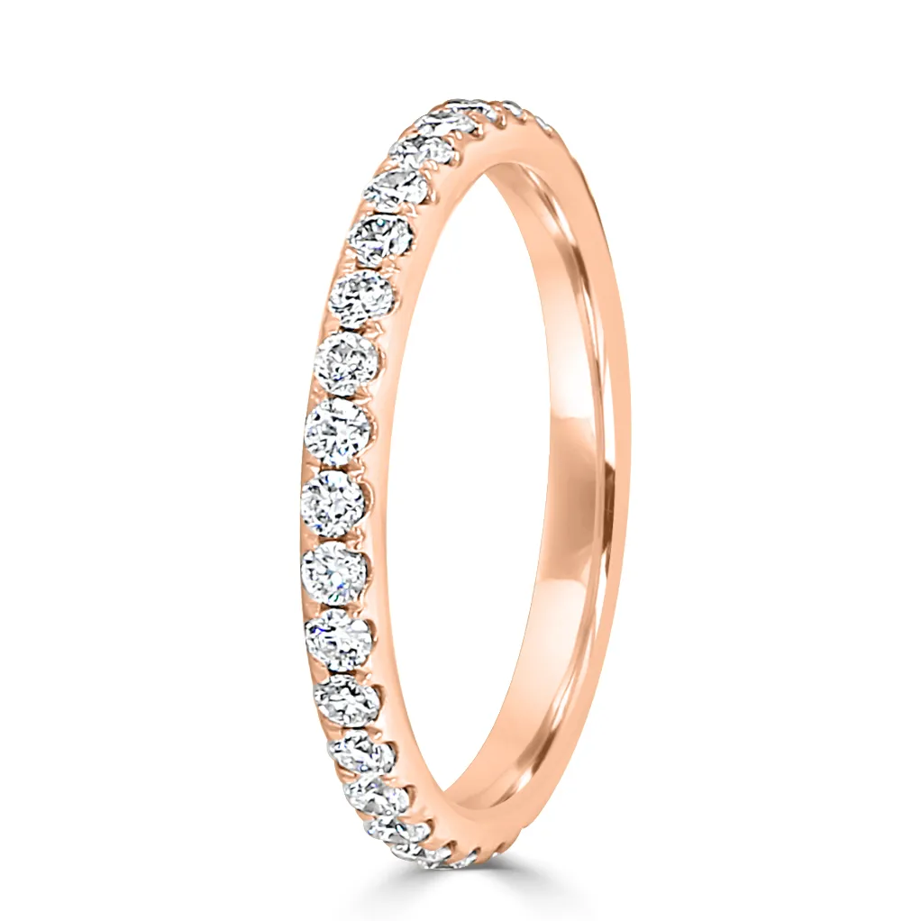 Rose Gold Dazzling French Pave Diamond Band For Women jewelry store near me