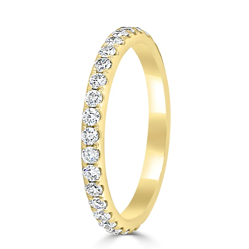 Yellow Gold Dazzling French Pave Diamond Band For Women jewelry store near me