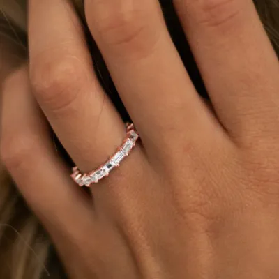 Rose Gold Diamond Eternity Wedding Rings jewelry windy city