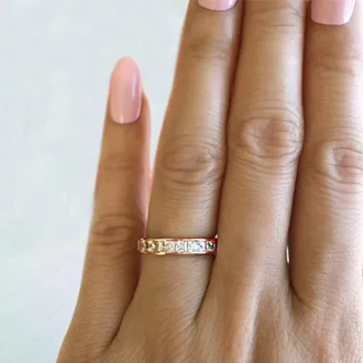 Rose Gold Art Deco Jewelry And Eternity Wedding Band jewelry store near me