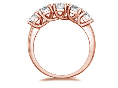 Rose Gold Diamond Wedding Band In Platinum jewelry store near me