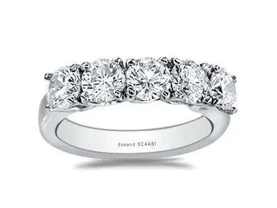 White Gold Diamond Wedding Band In Platinum