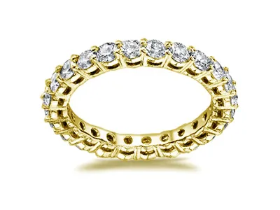 Yellow Gold Round Diamond Shared Prong Eternity Band