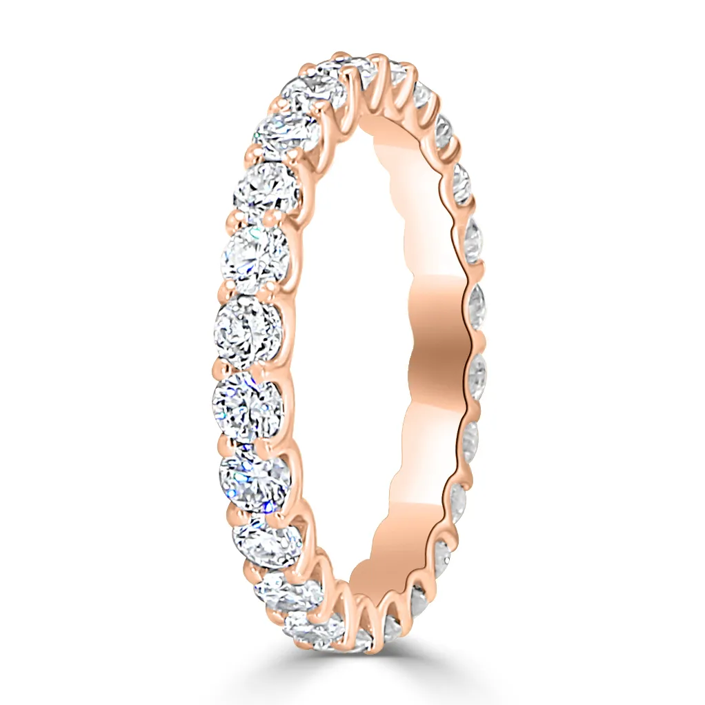 Rose Gold 1 Carat Round U Prong Eternity Wedding Band jewelry store near me