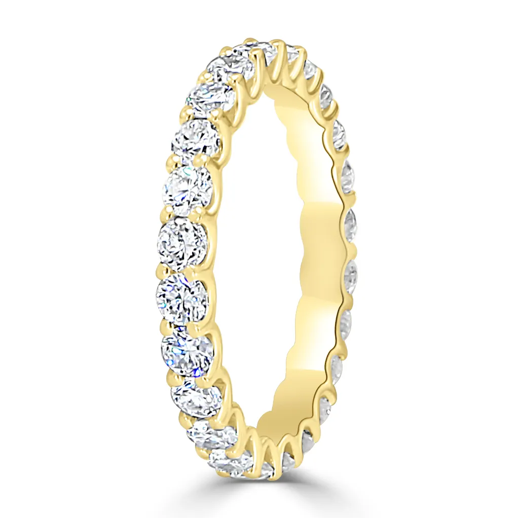 Yellow Gold 1 Carat Round U Prong Eternity Wedding Band jewelry store near me