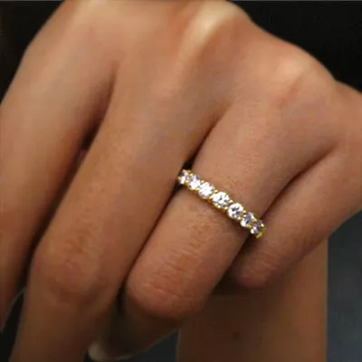 Yellow Gold Diamond Wedding Band With U-Prong Setting jewelry Wabash avenue