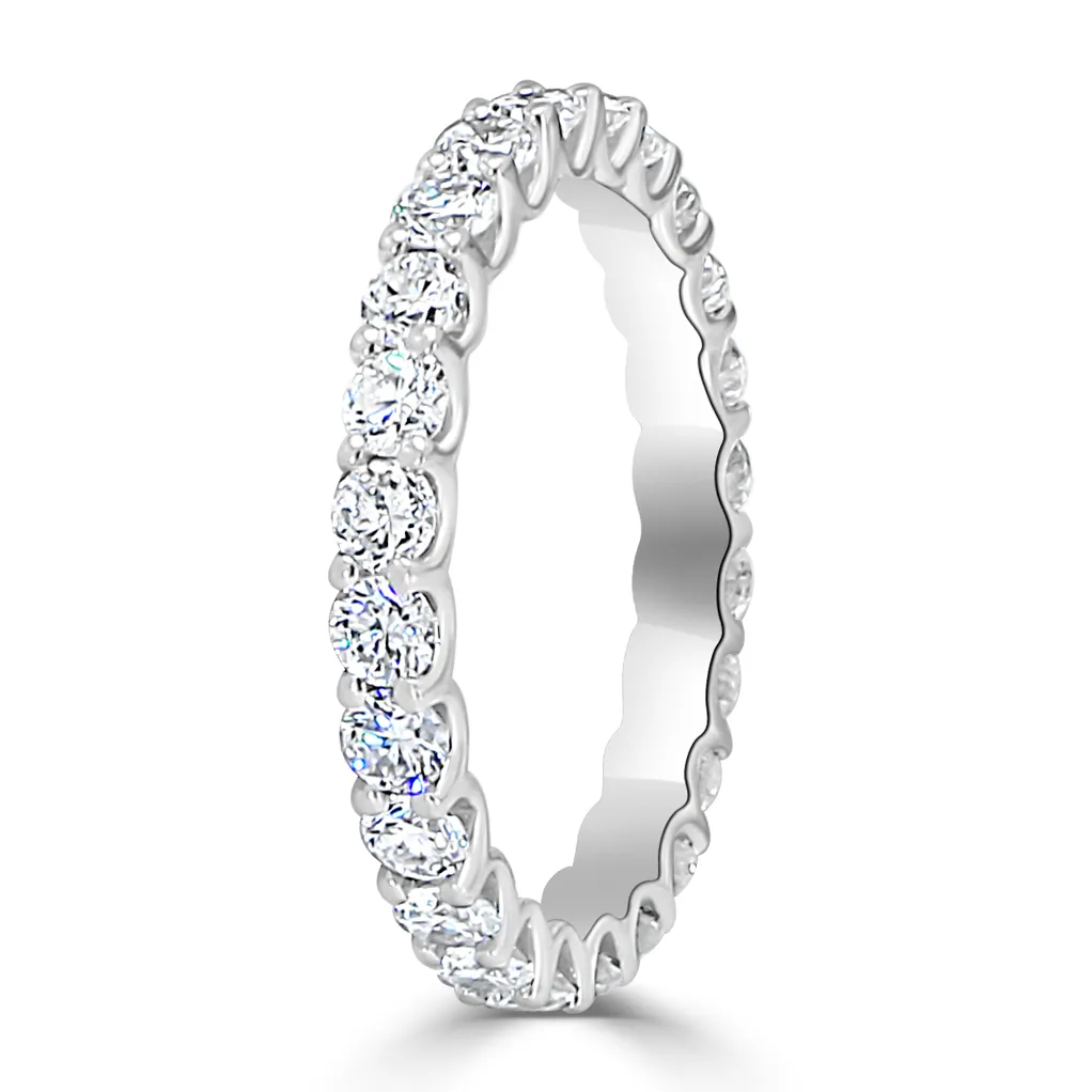 White Gold Diamond Wedding Band With U-Prong Setting jewelry store near me