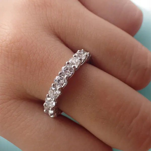 White Gold U-Prong Setting On A Eternity Diamond Ring jewelry Wabash avenue