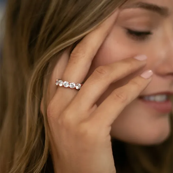 Rose Gold Ultra Glamorous Modern Royalty Diamond Eternity Band jewelry Wabash avenue Rose Gold Ultra Glamorous Modern Royalty Diamond Eternity Band jewelry Wabash avenue