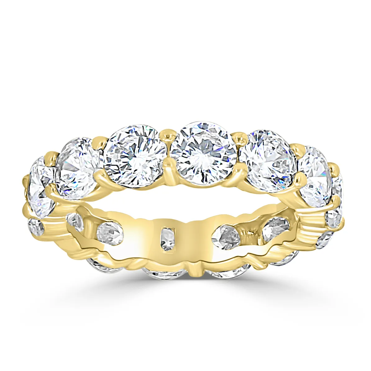 Yellow Gold Ultra Glamorous Modern Royalty Diamond Eternity Band