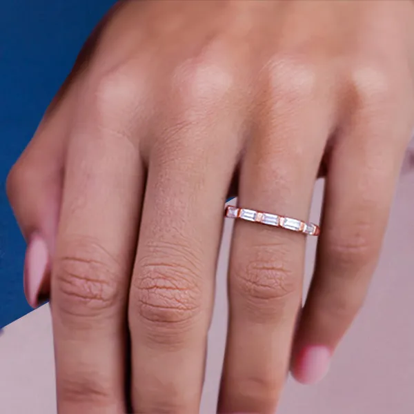 Rose Gold One Of The Best Baguette Ring In Chicago jewelry store near me