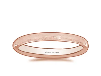 Rose Gold Women's Wedding Ring in Gold Band