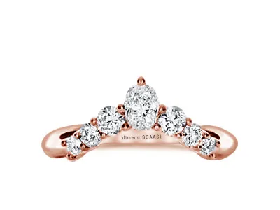 Rose Gold Art Deco Royal Diamond Wedding Band