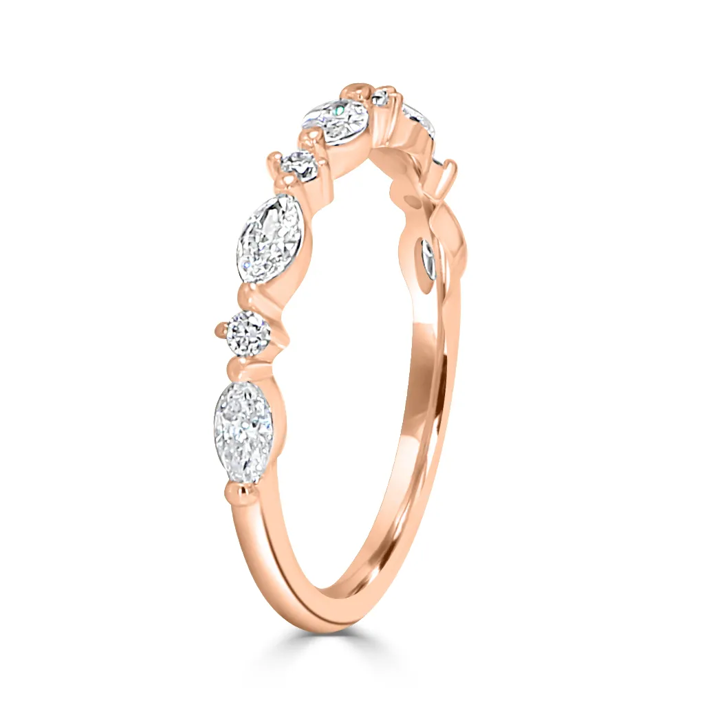 Rose Gold East-West Marquise Cut Diamond Wedding Ring jewelry store near me