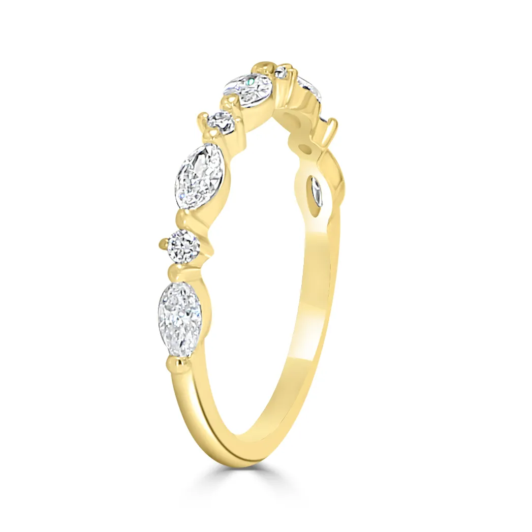 Yellow Gold East-West Marquise Cut Diamond Wedding Ring jewelry store near me