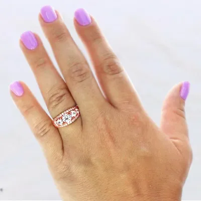 Rose Gold Luxurious Madison Avenue Wedding Ring With Lab Diamonds jewelry store near me