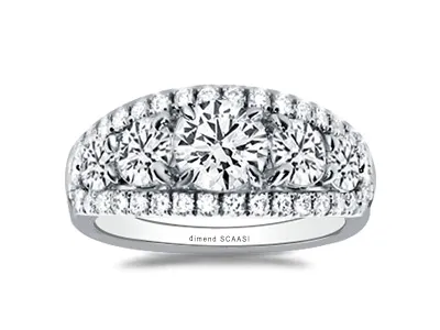 White Gold Luxurious Madison Avenue Wedding Ring With Lab Diamonds