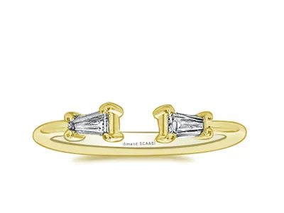 Yellow Gold Modern and Minimalist Diamond Wedding Ring For Women