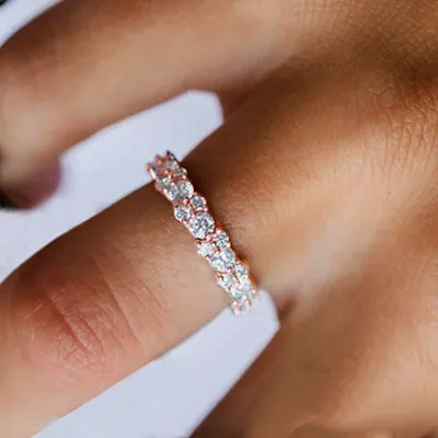 Rose Gold Oval and Round Cut Diamond Wedding Ring from best jeweler