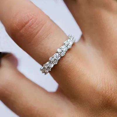 White GoldOval and Round Cut Diamond Wedding Ring jewelry Wabash avenue