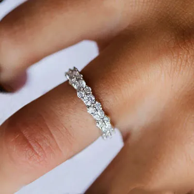 White GoldOval and Round Cut Diamond Wedding Ring from best jeweler