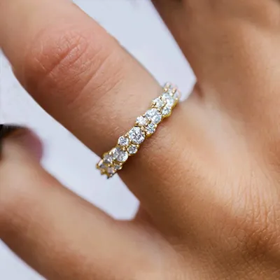 Yellow Gold Oval and Round Cut Diamond Wedding Ring jewelry Wabash avenue