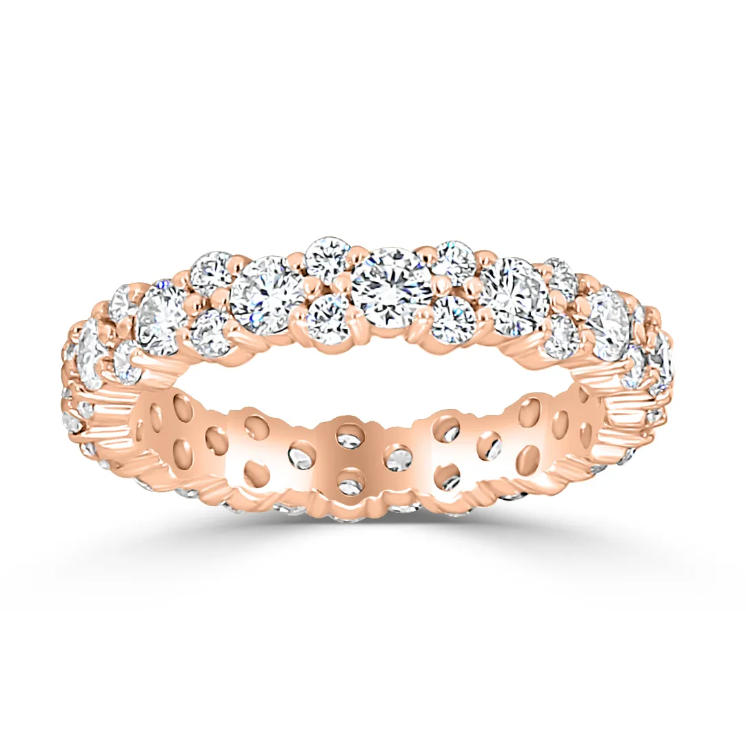 Rose Gold Oval and Round Cut Diamond Wedding Ring