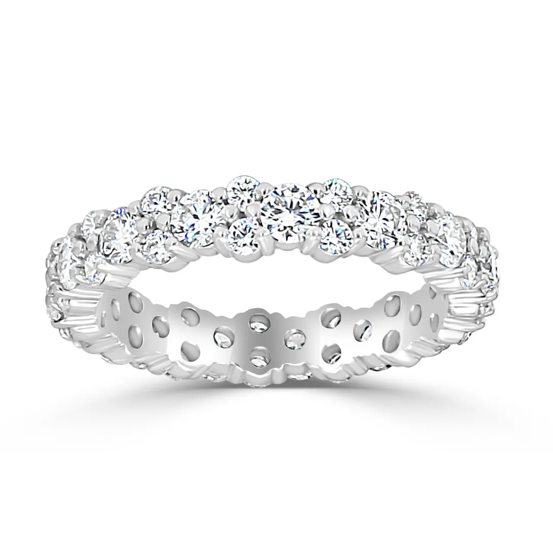 White Gold Oval and Round Cut Diamond Wedding Ring