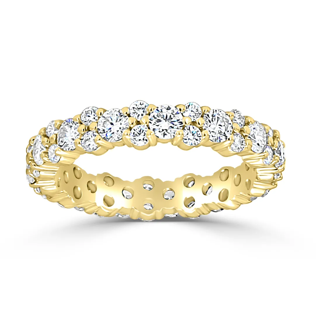 Yellow Gold Oval and Round Cut Diamond Wedding Ring