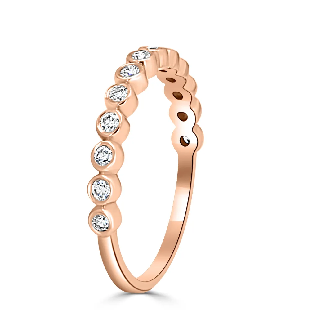 Rose Gold Lab Grown Diamond Bezel Set Wedding Ring jewelry store near me