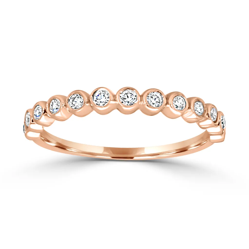 Rose Gold Lab Grown Diamond Bezel Set Wedding Ring