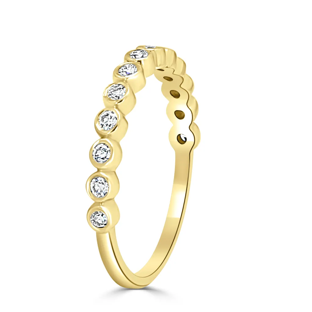 Yellow Gold Lab Grown Diamond Bezel Set Wedding Ring jewelry store near me