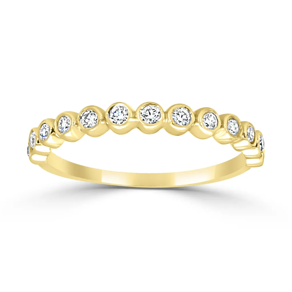 Yellow Gold Lab Grown Diamond Bezel Set Wedding Ring