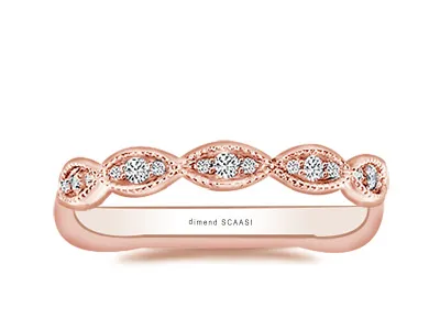 Rose Gold Marquise Lab Grown Diamond Wedding Band