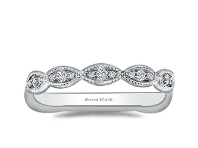 White Gold Marquise Lab Grown Diamond Wedding Band