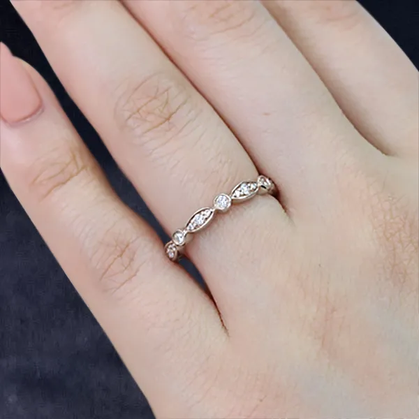 White Gold Two Band Tandem Style Wedding Ring In Los Angeles jewelry store near me