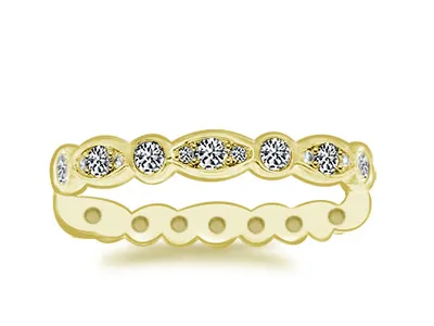 Yellow Gold Two Band Tandem Style Wedding Ring In Los Angeles