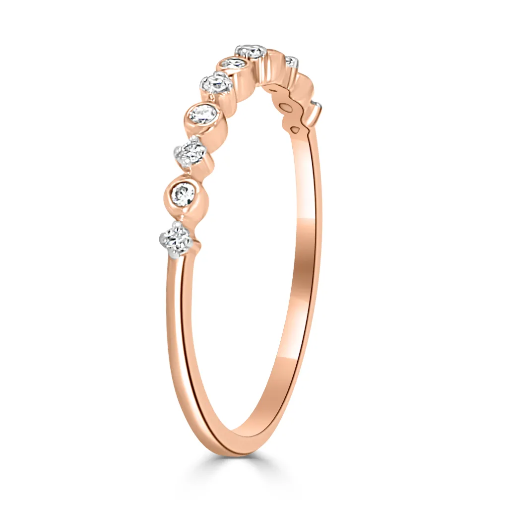 Rose Gold Pretty and Petite Diamond Wedding Band In Denver jewelry store near me