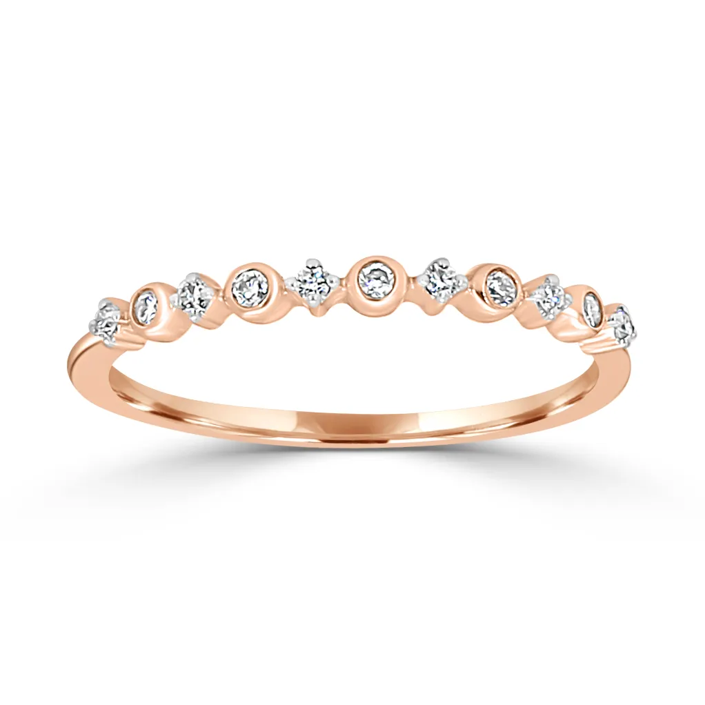 Rose Gold Pretty and Petite Diamond Wedding Band In Denver