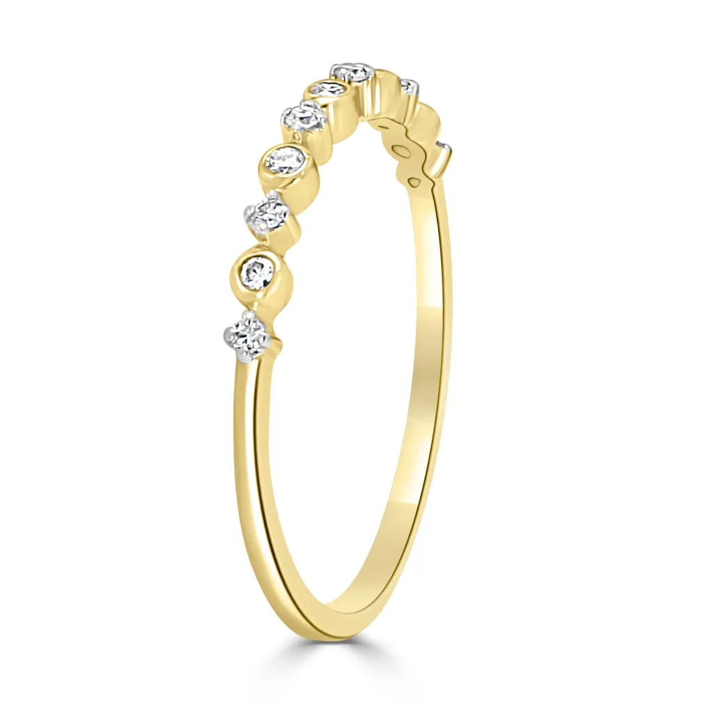 Yellow Gold Pretty and Petite Diamond Wedding Band In Denver jewelry store near me