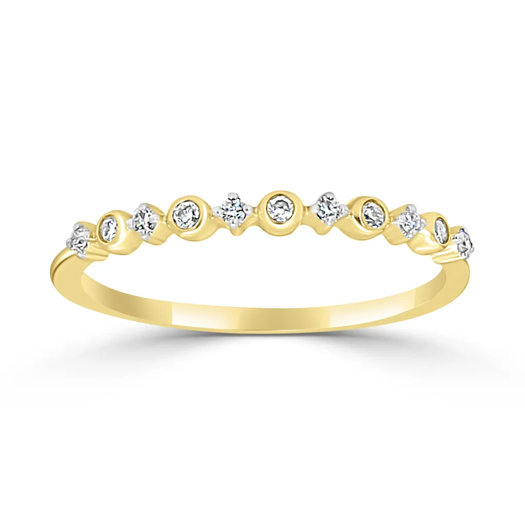 Yellow Gold Pretty and Petite Diamond Wedding Band In Denver