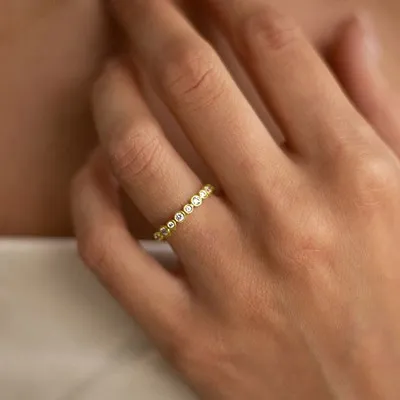 Yellow Gold Diamond Eternity Band For Stacking In Hawaii jewelry Wabash avenue
