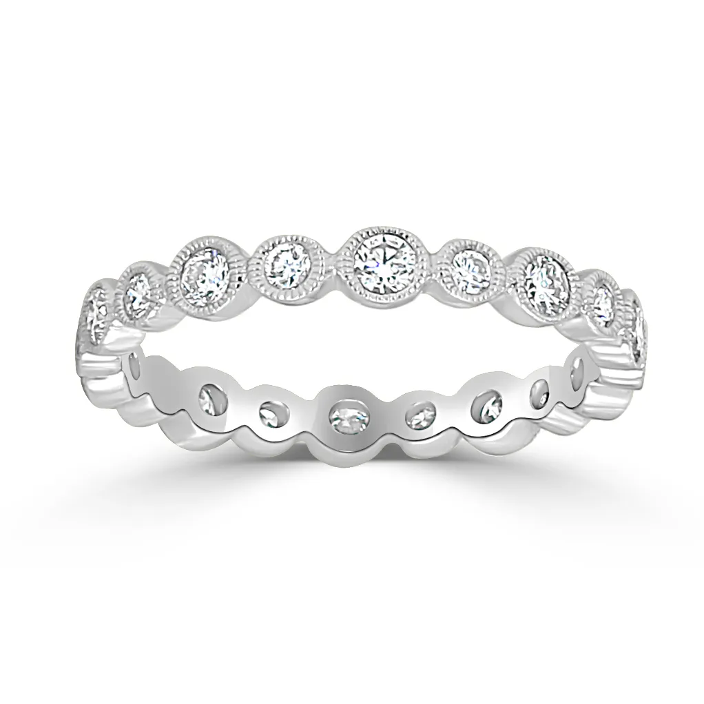 White Gold Diamond Eternity Band For Stacking In Hawaii