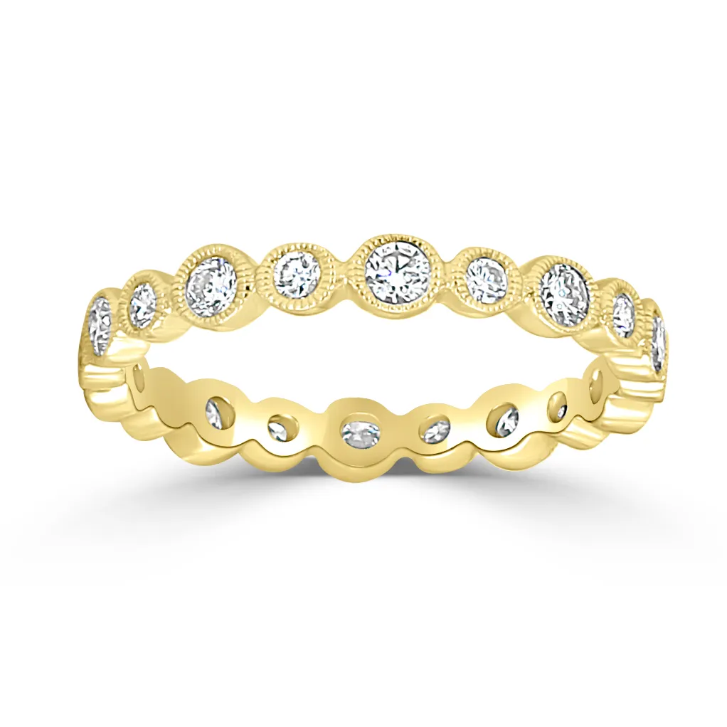 Yellow Gold Diamond Eternity Band For Stacking In Hawaii