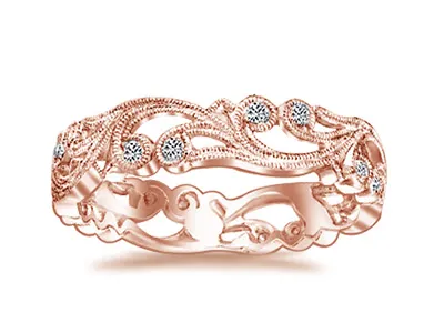 Rose Gold Vintage Style Stunning Eternity Wedding Ring In Trenton