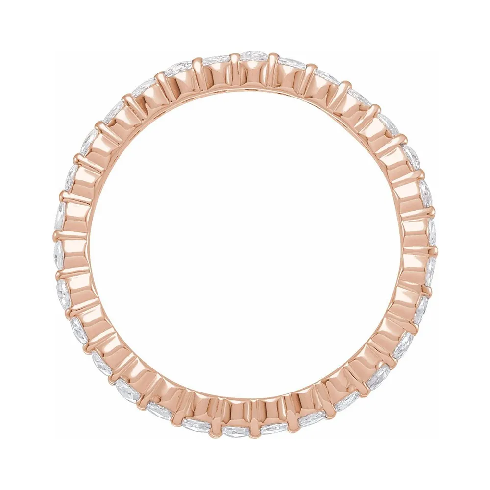 Rose Gold 1 CTW Rose Cut Diamond Eternity Band In Stamford jewelry store near me