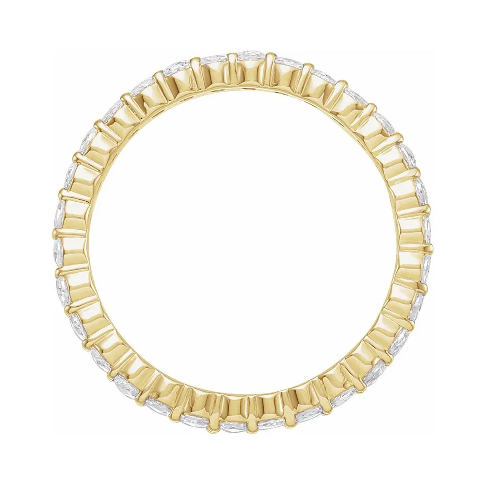 Yellow Gold 1 CTW Rose Cut Diamond Eternity Band In Stamford jewelry store near me