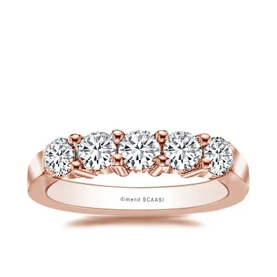 Rose Gold Classic 5-Stone Diamond Wedding Ring in San Francisco